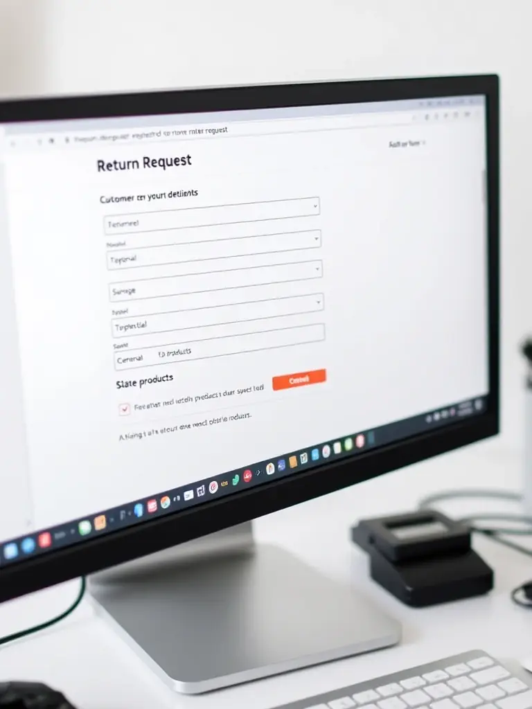A screenshot of the MagnumPhotosVN website's return request form, guiding customers on how to initiate a return or exchange online.