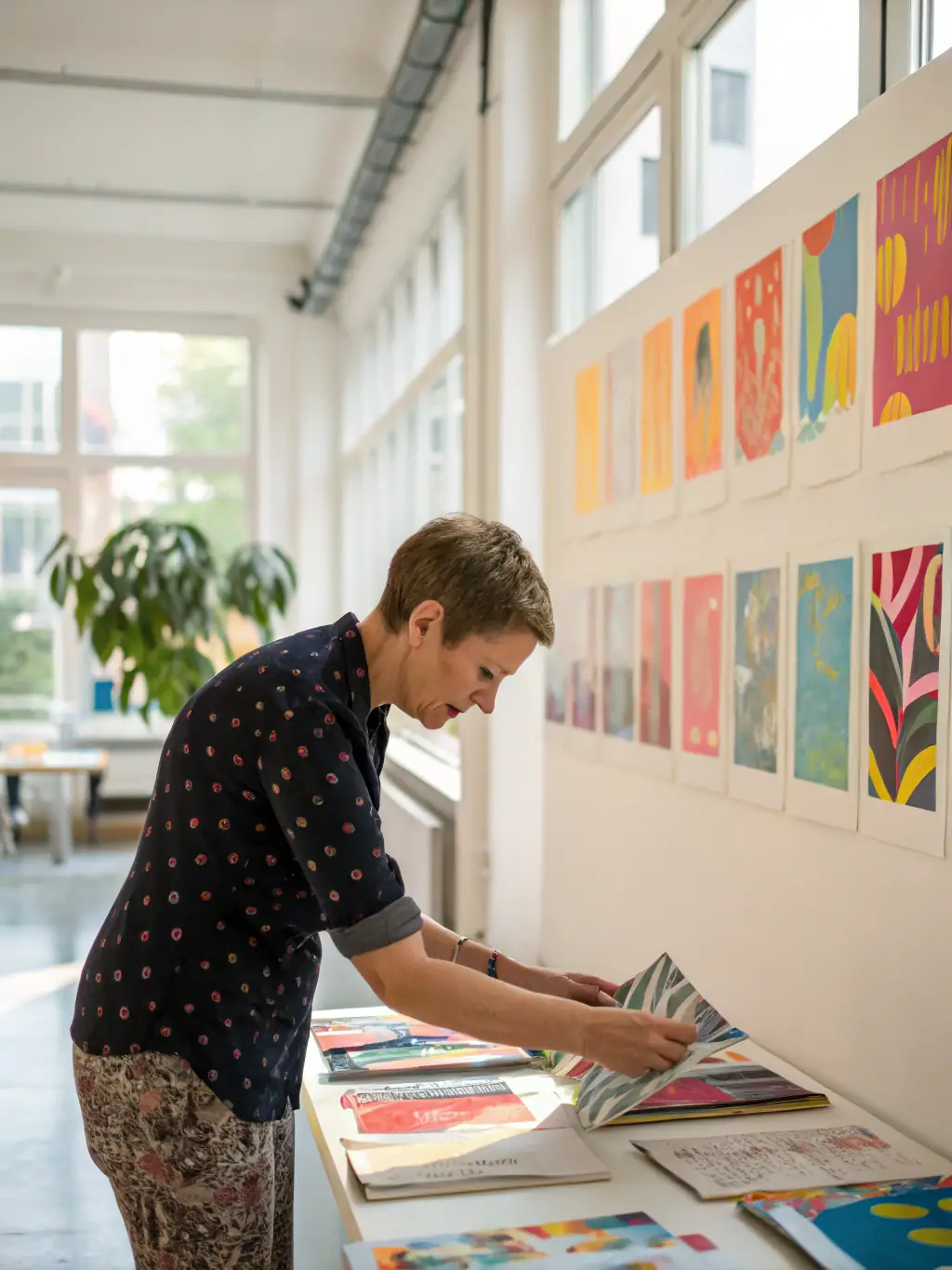 A photograph showcasing a student's stunning photography work displayed in a gallery setting, highlighting the opportunity for students to exhibit their work and gain recognition.
