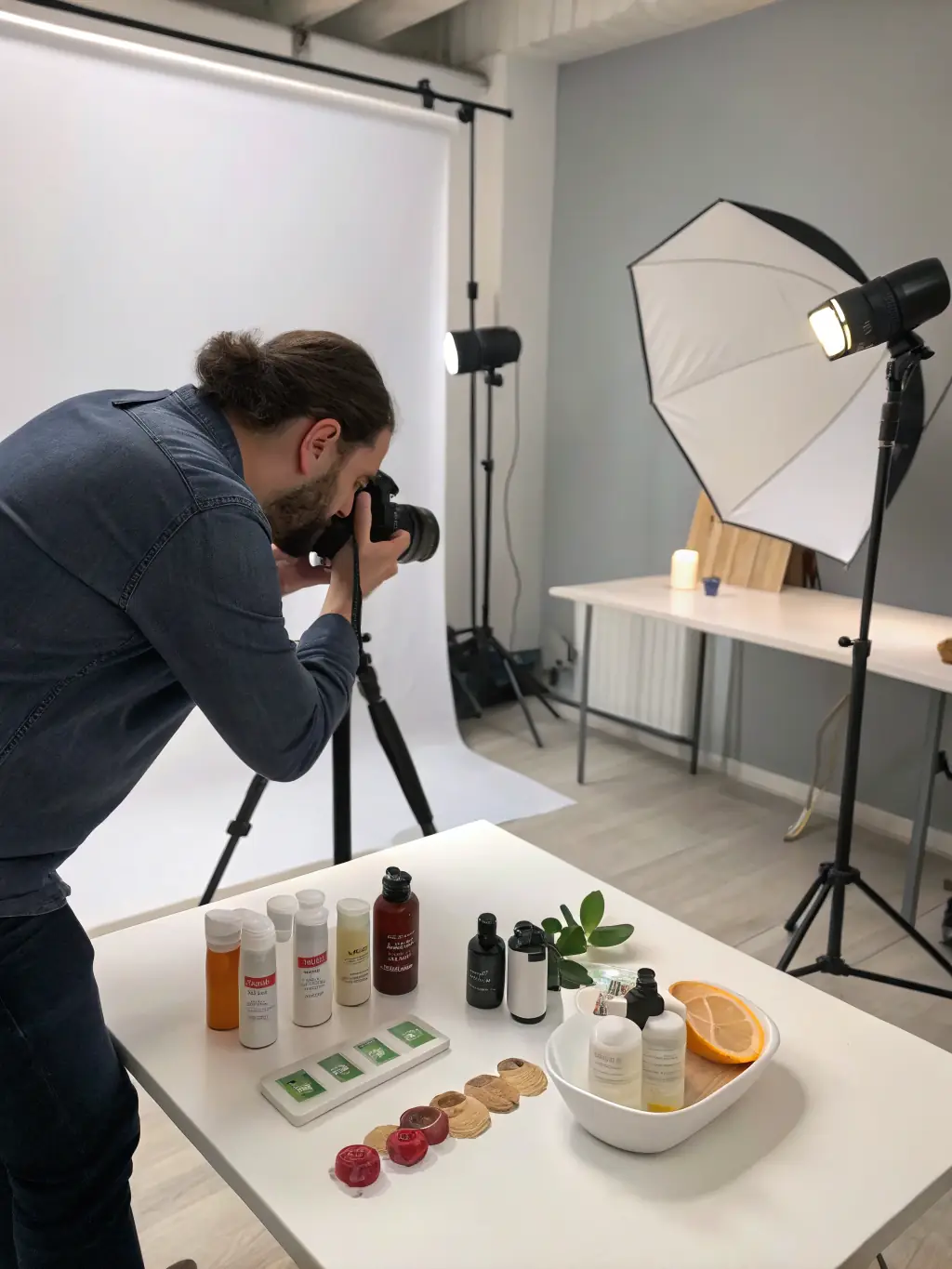 A photograph illustrating a professional photographer at work, maintaining a high standard of conduct and accountability in their interactions and practices.