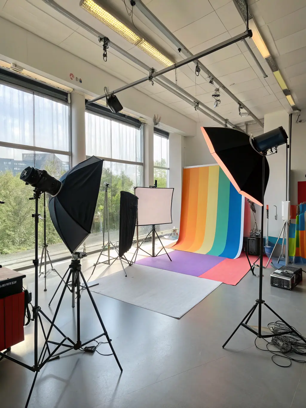 A studio environment with professional lighting and equipment, highlighting the technical aspects of photography at MagnumPhotosVN.