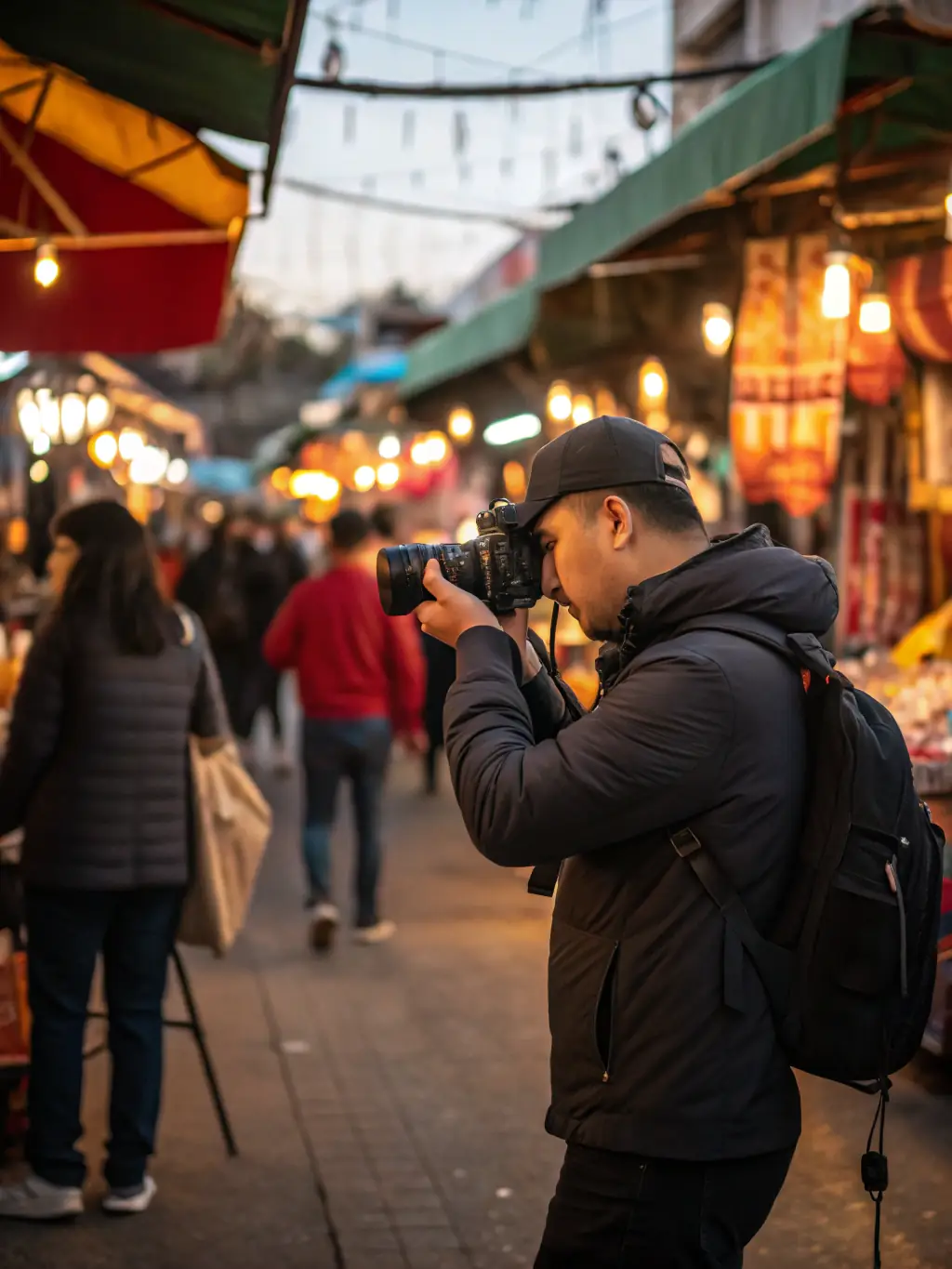 A photograph showing a photographer respectfully interacting with a subject in a culturally sensitive manner, demonstrating MagnumPhotosVN's commitment to ethical human rights practices.