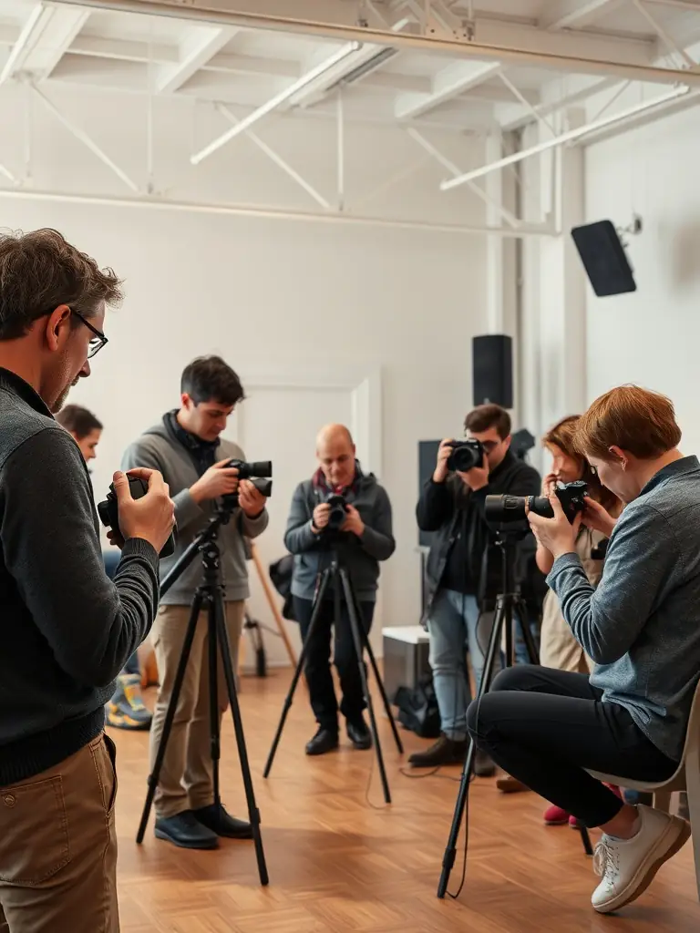 A photograph showing a team of photographers working together, emphasizing the importance of consent-based work and mutual respect within MagnumPhotosVN.